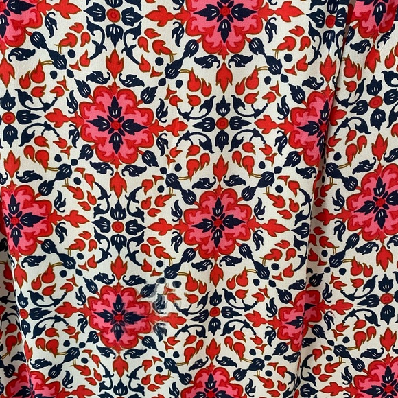 JCrew pink and navy floral silk dress size 2 - Picture 5 of 5